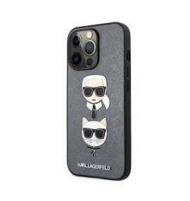 Karl Lagerfeld Karl et Choupette Case iPhone 13 Pro - Gris