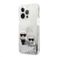 Karl Lagerfeld Karl et Choupette Case iPhone 13 Pro - Argent