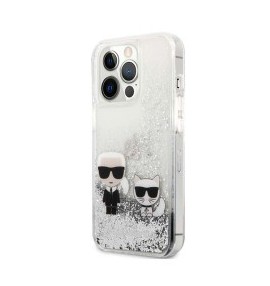 Karl Lagerfeld Karl et Choupette Case iPhone 13 Pro - Argent