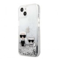 Karl Lagerfeld Karl et Choupette Case iPhone 13 Mini - Argent