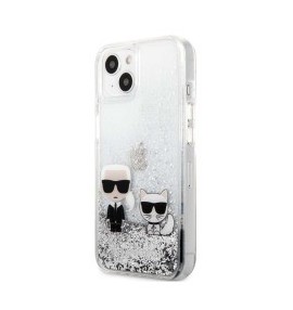 Karl Lagerfeld Karl et Choupette Case iPhone 13 Mini - Argent