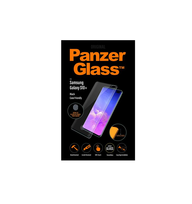 VERRE PROTECTEUR D'ECRAN POUR SAMSUNG GALAXY S10+,BORD NOIR