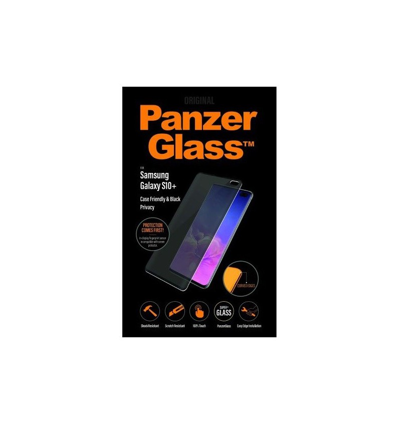 VERRE PROTECTEUR D'ECRAN POUR GALAXY S10 PLUS, MODE PRIVÉE ET BORD NOIR